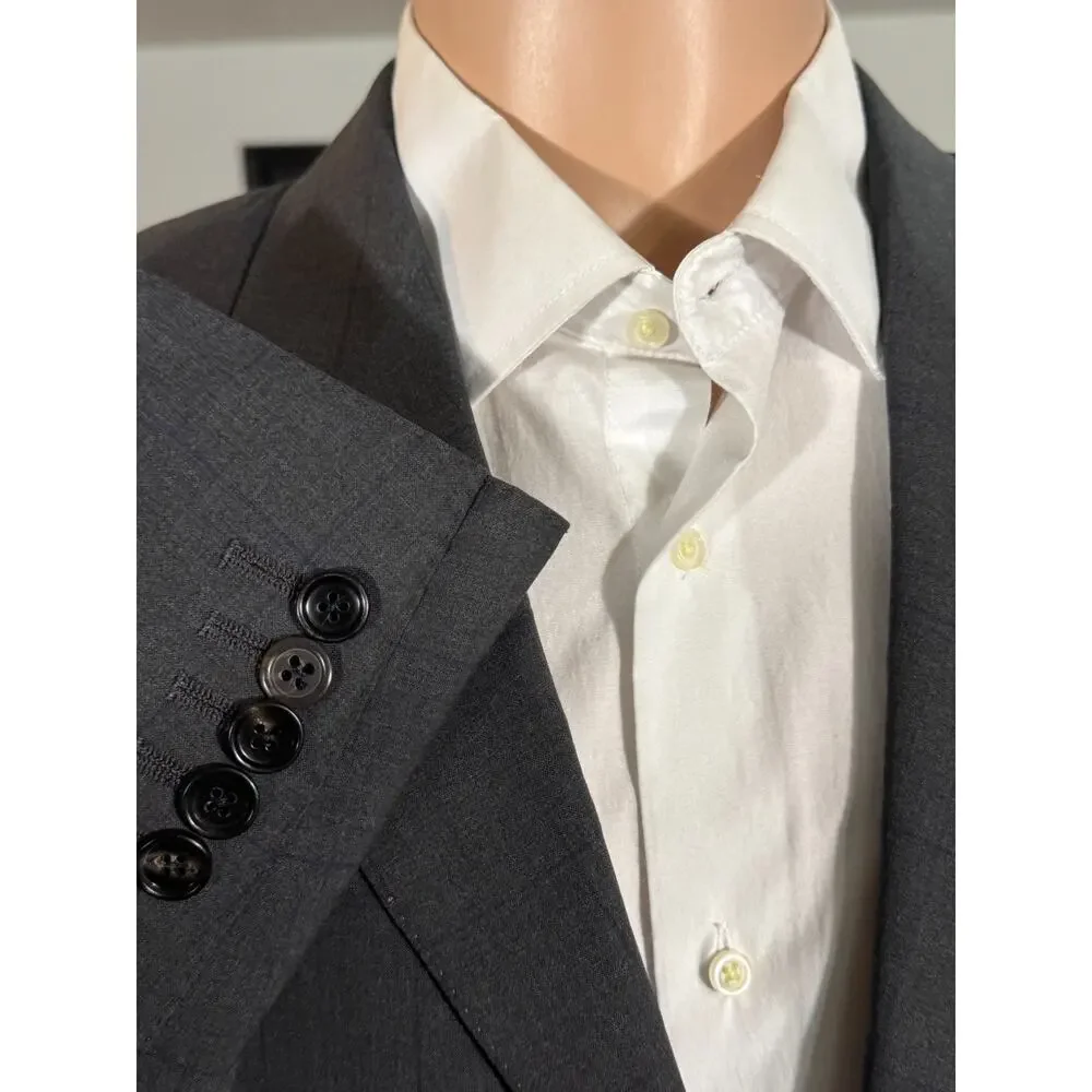 Tom Ford Charcoal Windowpane Blazer Sport Jacket 48C 38S US Peak Lapels O'Connor